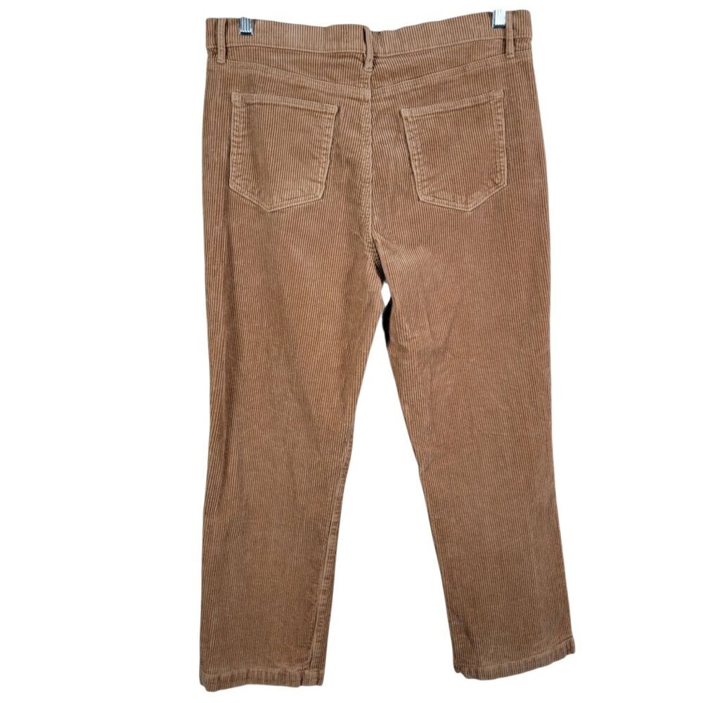 LOFT Womens Brown Camel Cognac Corduroy Straight Leg Pants Size 32 Or Size 14 - Picture 4 of 10